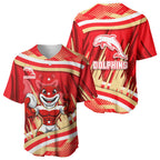Dolphins Rugby Mascot Baseball Jersey Fierce Athlete Graphic in Sports Style