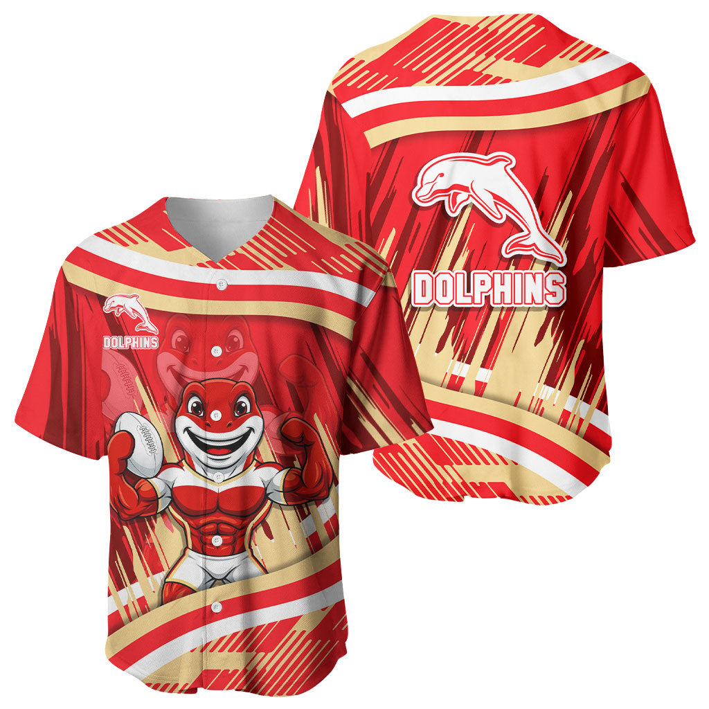 Dolphins Rugby Mascot Baseball Jersey Fierce Athlete Graphic in Sports Style