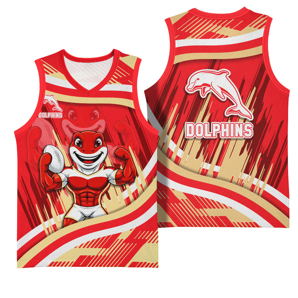 Dolphins Rugby Mascot Basketball Jersey Fierce Athlete Graphic in Sports Style