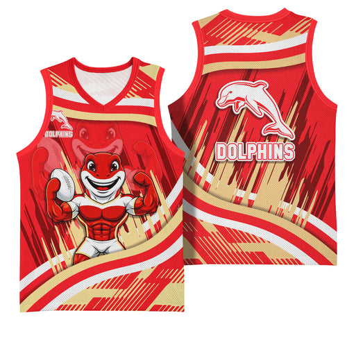Dolphins Rugby Mascot Basketball Jersey Fierce Athlete Graphic in Sports Style