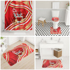Dolphins Rugby Mascot Bathroom Set Fierce Athlete Graphic in Sports Style