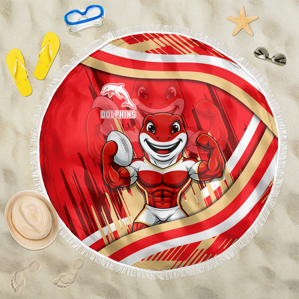 Dolphins Rugby Mascot Beach Blanket Fierce Athlete Graphic in Sports Style