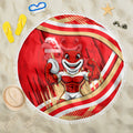 Dolphins Rugby Mascot Beach Blanket Fierce Athlete Graphic in Sports Style