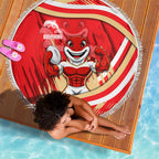 Dolphins Rugby Mascot Beach Blanket Fierce Athlete Graphic in Sports Style