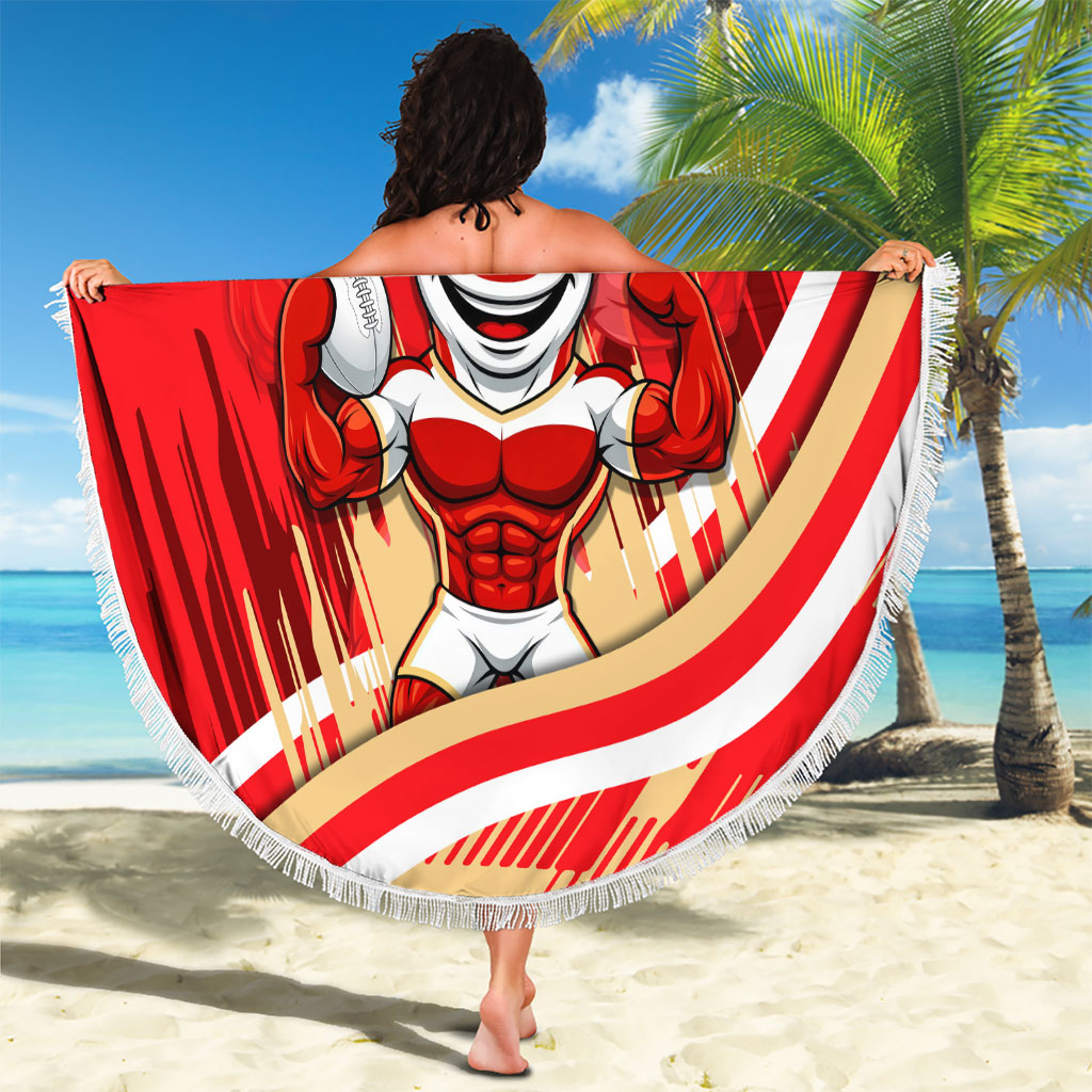 Dolphins Rugby Mascot Beach Blanket Fierce Athlete Graphic in Sports Style