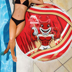 Dolphins Rugby Mascot Beach Blanket Fierce Athlete Graphic in Sports Style