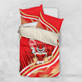 Dolphins Rugby Mascot Bedding Set Fierce Athlete Graphic in Sports Style