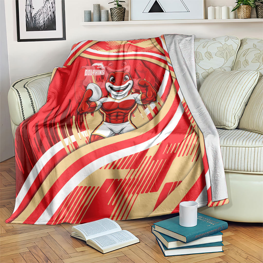 Dolphins Rugby Mascot Blanket Fierce Athlete Graphic in Sports Style