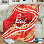 Dolphins Rugby Mascot Blanket Fierce Athlete Graphic in Sports Style