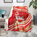 Dolphins Rugby Mascot Blanket Fierce Athlete Graphic in Sports Style