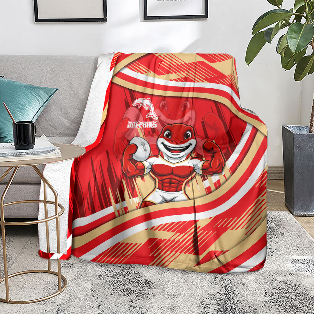 Dolphins Rugby Mascot Blanket Fierce Athlete Graphic in Sports Style