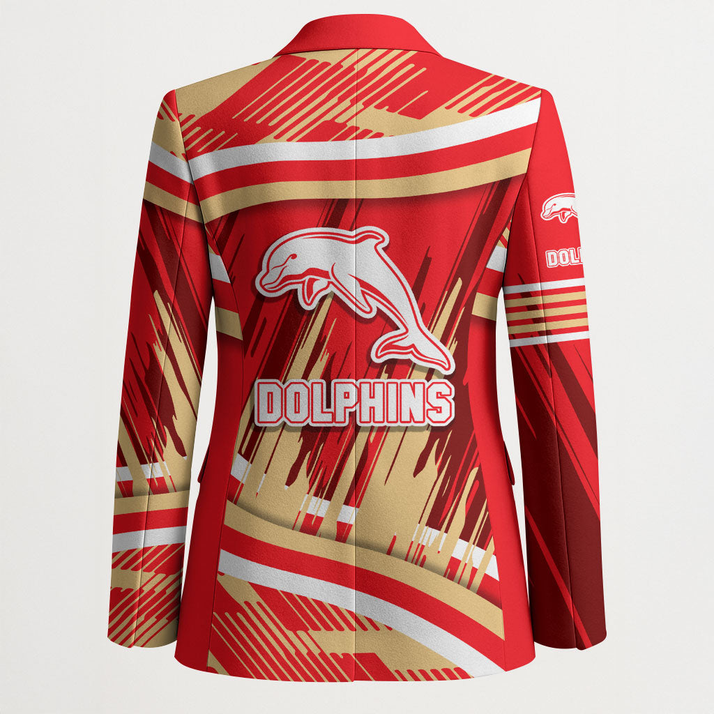 Dolphins Rugby Mascot Blazer Fierce Athlete Graphic in Sports Style