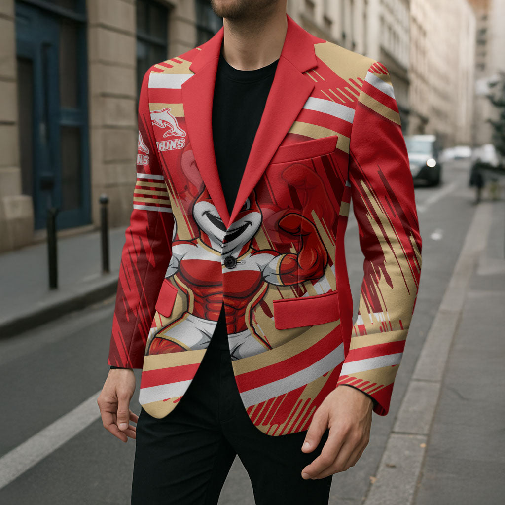 Dolphins Rugby Mascot Blazer Fierce Athlete Graphic in Sports Style
