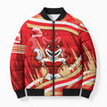 Dolphins Rugby Mascot Bomber Puffer Jacket Fierce Athlete Graphic in Sports Style
