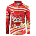 Dolphins Rugby Mascot Button Sweatshirt Fierce Athlete Graphic in Sports Style