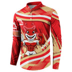 Dolphins Rugby Mascot Button Sweatshirt Fierce Athlete Graphic in Sports Style