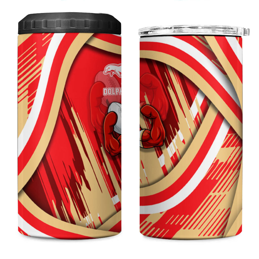 Dolphins Rugby Mascot 4 in 1 Can Cooler Tumbler Fierce Athlete Graphic in Sports Style
