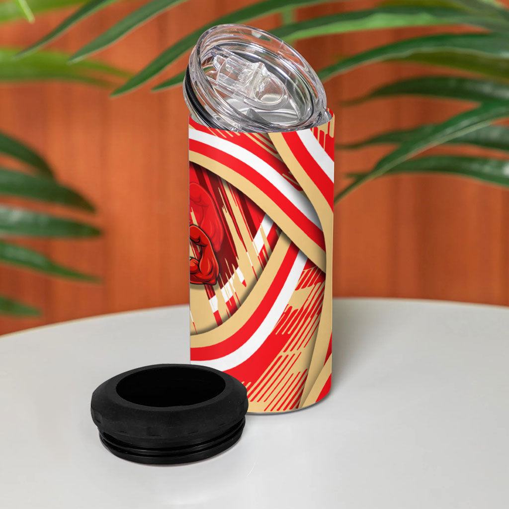 Dolphins Rugby Mascot 4 in 1 Can Cooler Tumbler Fierce Athlete Graphic in Sports Style