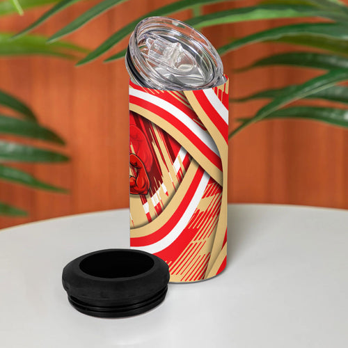 Dolphins Rugby Mascot 4 in 1 Can Cooler Tumbler Fierce Athlete Graphic in Sports Style