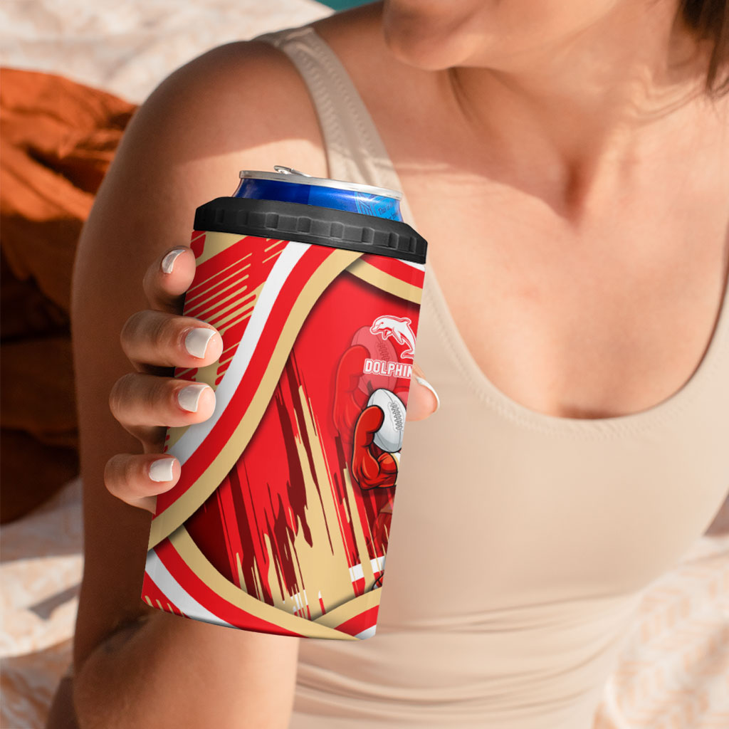 Dolphins Rugby Mascot 4 in 1 Can Cooler Tumbler Fierce Athlete Graphic in Sports Style