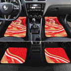 Dolphins Rugby Mascot Car Mats Fierce Athlete Graphic in Sports Style