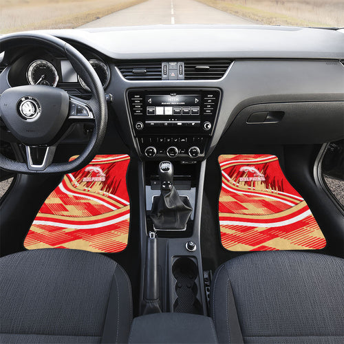 Dolphins Rugby Mascot Car Mats Fierce Athlete Graphic in Sports Style