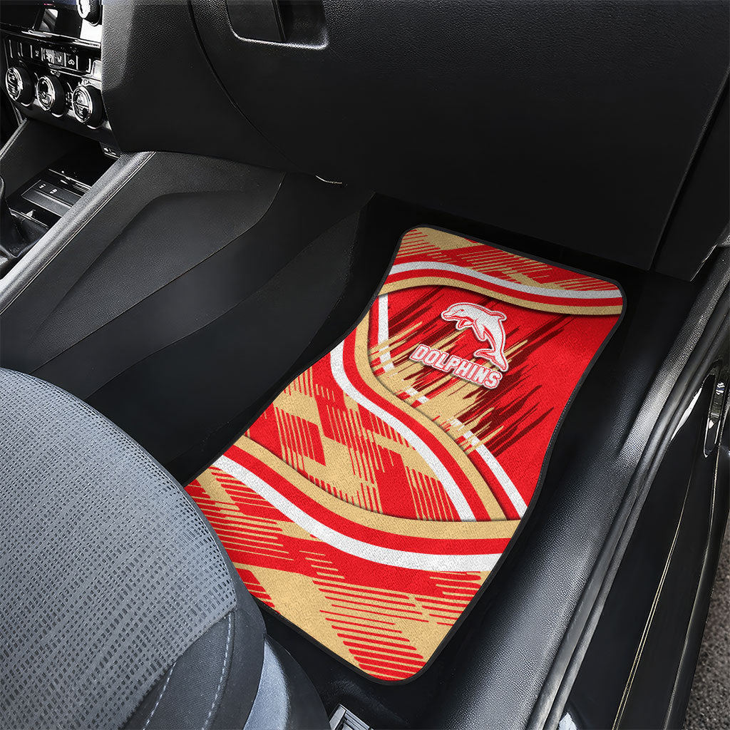Dolphins Rugby Mascot Car Mats Fierce Athlete Graphic in Sports Style