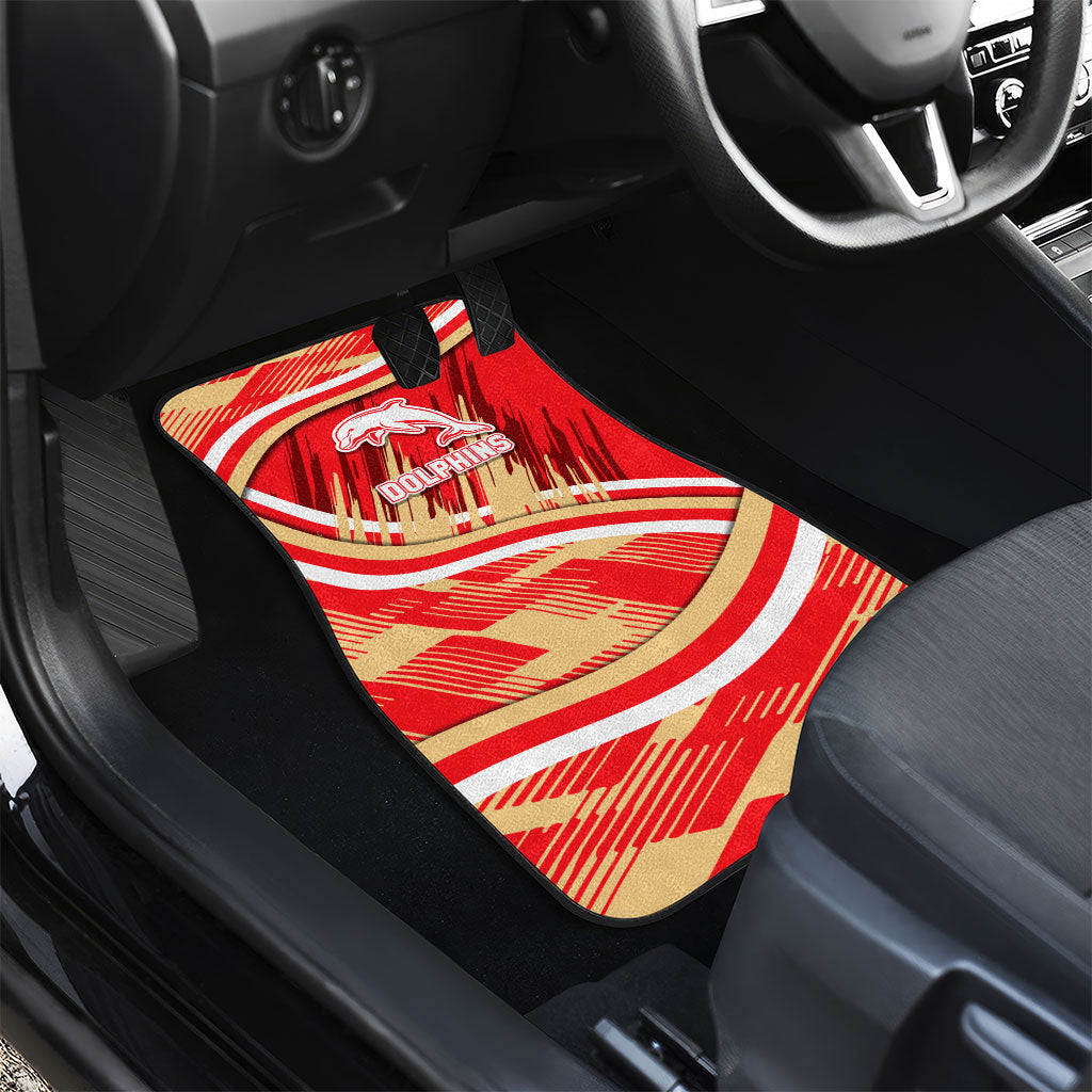 Dolphins Rugby Mascot Car Mats Fierce Athlete Graphic in Sports Style