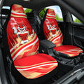 Dolphins Rugby Mascot Car Seat Cover Fierce Athlete Graphic in Sports Style