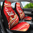 Dolphins Rugby Mascot Car Seat Cover Fierce Athlete Graphic in Sports Style