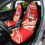 Dolphins Rugby Mascot Car Seat Cover Fierce Athlete Graphic in Sports Style