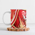 Dolphins Rugby Mascot Ceramic Mug Fierce Athlete Graphic in Sports Style