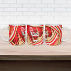 Dolphins Rugby Mascot Ceramic Mug Fierce Athlete Graphic in Sports Style