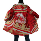 Dolphins Rugby Mascot Cloak Fierce Athlete Graphic in Sports Style