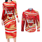 Dolphins Rugby Mascot Couples Matching Long Sleeve Bodycon Dress and Long Sleeve Button Shirt Fierce Athlete Graphic in Sports Style