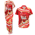 Dolphins Rugby Mascot Couples Matching Tank Maxi Dress and Hawaiian Shirt Fierce Athlete Graphic in Sports Style