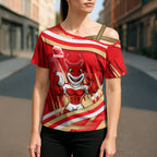 Dolphins Rugby Mascot Cross Shoulder Shirt Fierce Athlete Graphic in Sports Style