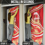 Dolphins Rugby Mascot Door Cover Fierce Athlete Graphic in Sports Style