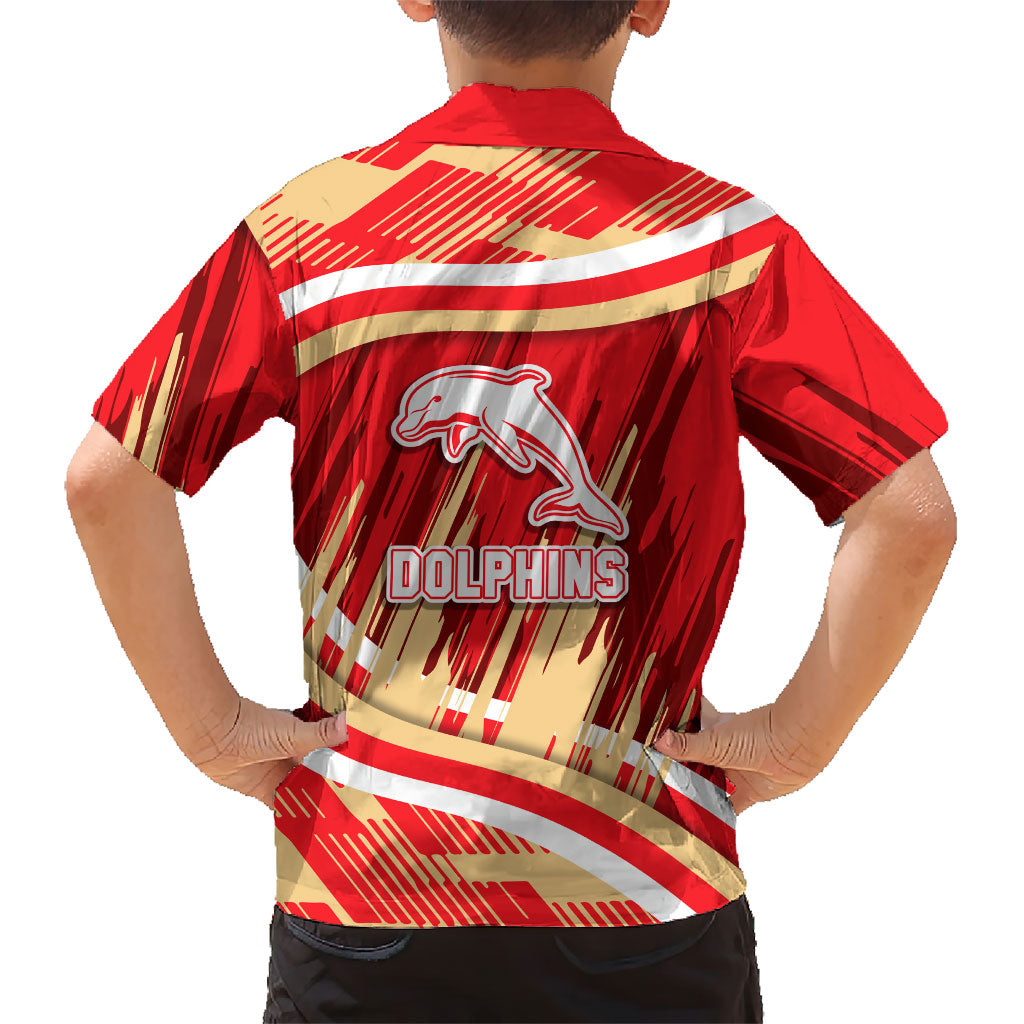Dolphins Rugby Mascot Family Matching Long Sleeve Bodycon Dress and Hawaiian Shirt Fierce Athlete Graphic in Sports Style