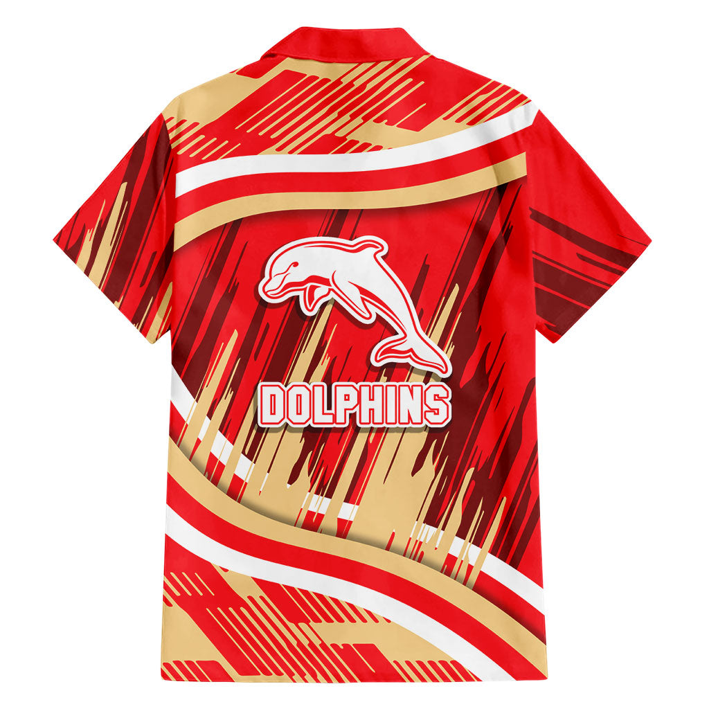 Dolphins Rugby Mascot Family Matching Off The Shoulder Long Sleeve Dress and Hawaiian Shirt Fierce Athlete Graphic in Sports Style