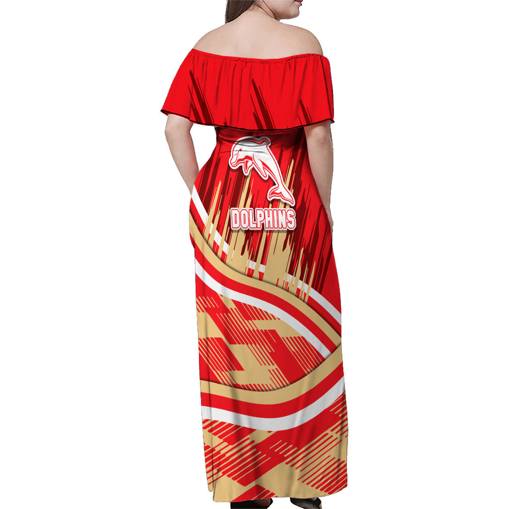 Dolphins Rugby Mascot Family Matching Off Shoulder Maxi Dress and Hawaiian Shirt Fierce Athlete Graphic in Sports Style