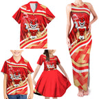 Dolphins Rugby Mascot Family Matching Tank Maxi Dress and Hawaiian Shirt Fierce Athlete Graphic in Sports Style