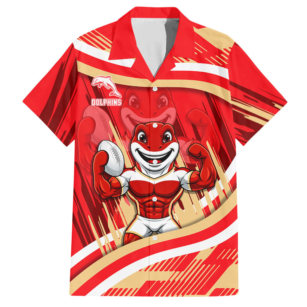 Dolphins Rugby Mascot Hawaiian Shirt Fierce Athlete Graphic in Sports Style