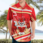 Dolphins Rugby Mascot Hawaiian Shirt Fierce Athlete Graphic in Sports Style