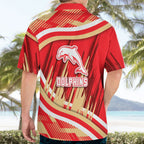 Dolphins Rugby Mascot Hawaiian Shirt Fierce Athlete Graphic in Sports Style