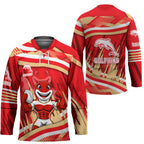 Dolphins Rugby Mascot Hockey Jersey Fierce Athlete Graphic in Sports Style