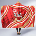 Dolphins Rugby Mascot Hooded Blanket Fierce Athlete Graphic in Sports Style