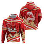 Dolphins Rugby Mascot Hoodie Fierce Athlete Graphic in Sports Style