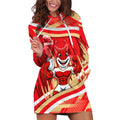 Dolphins Rugby Mascot Hoodie Dress Fierce Athlete Graphic in Sports Style