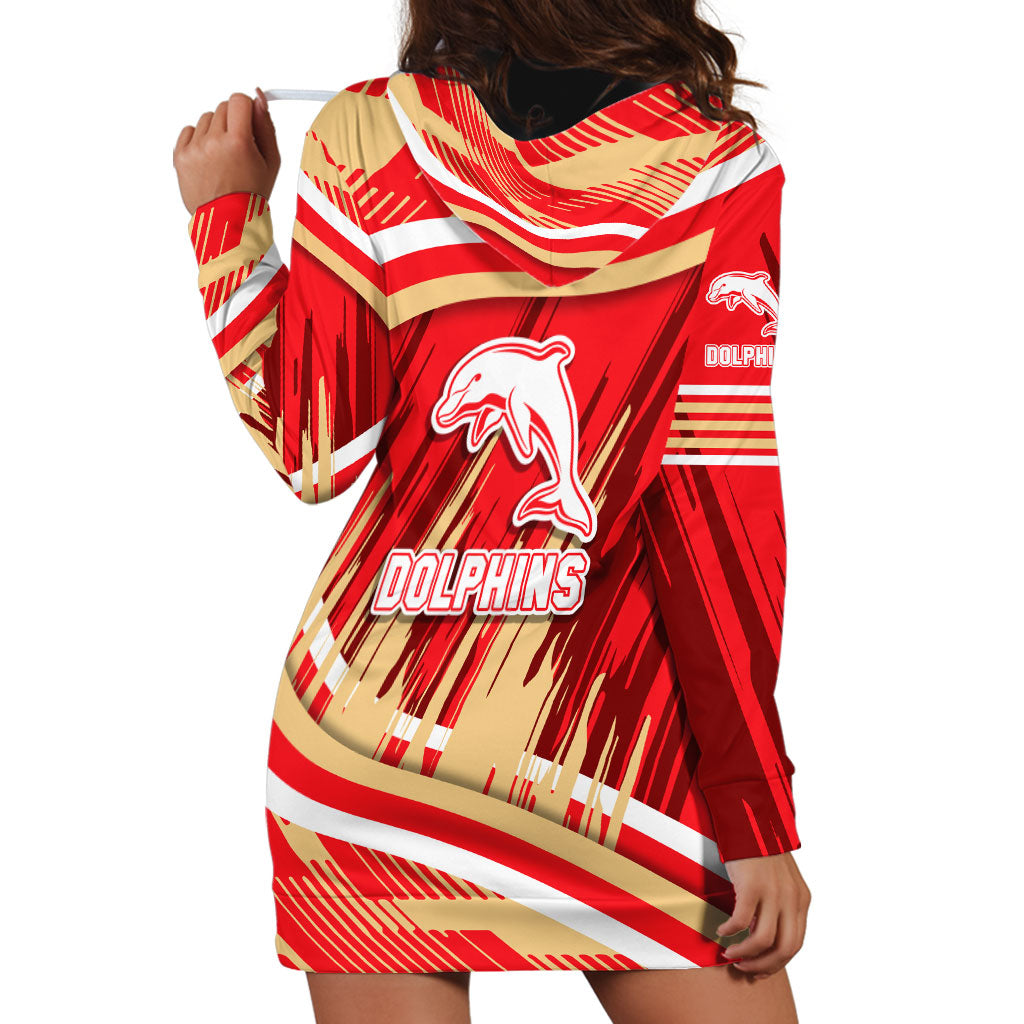 Dolphins Rugby Mascot Hoodie Dress Fierce Athlete Graphic in Sports Style